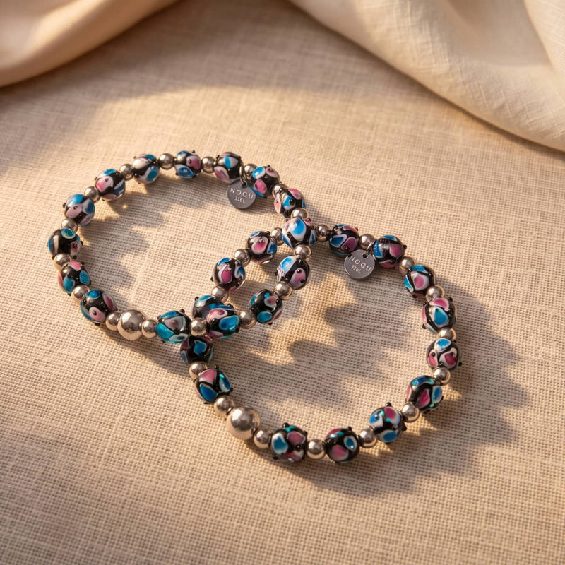 Blueberry | Firefly Glass Tulip Bracelet