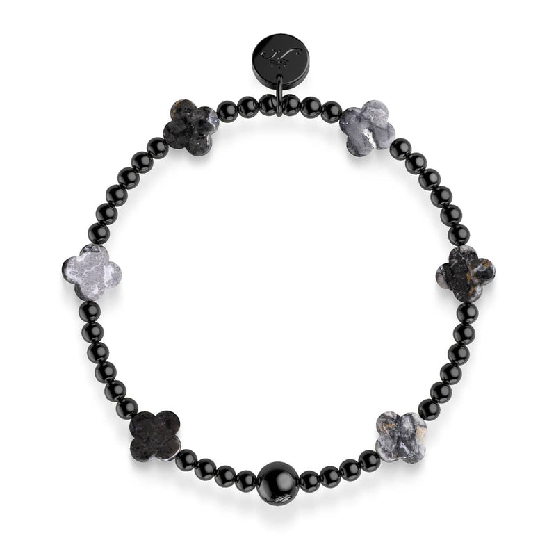 Luck in the Dark | Gunmetal | Clover Essence Bracelet
