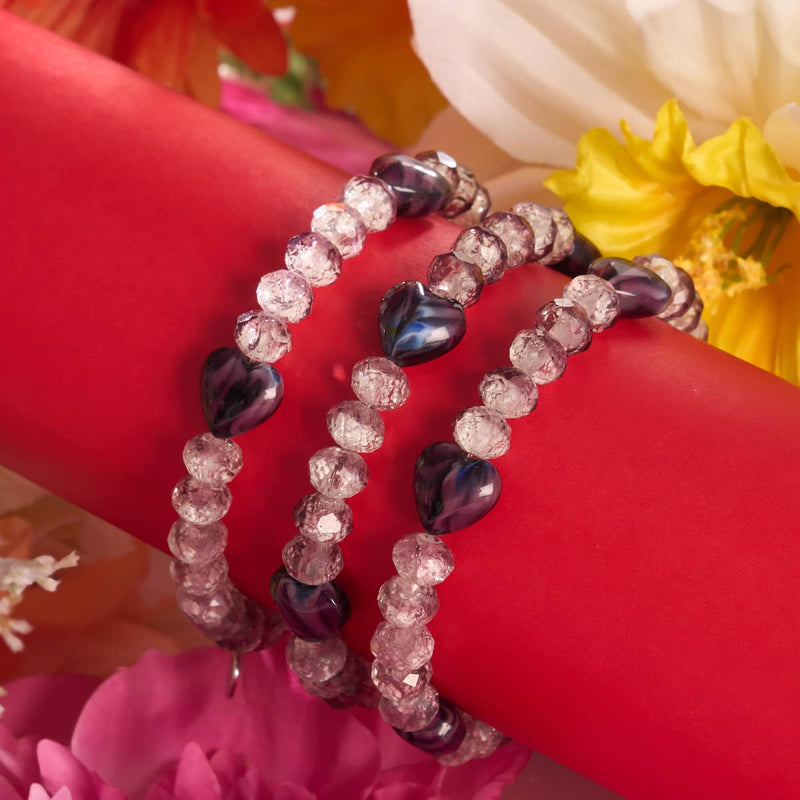 Plum | .925 Sterling Silver | Glowing Gradient Hearts Bracelet