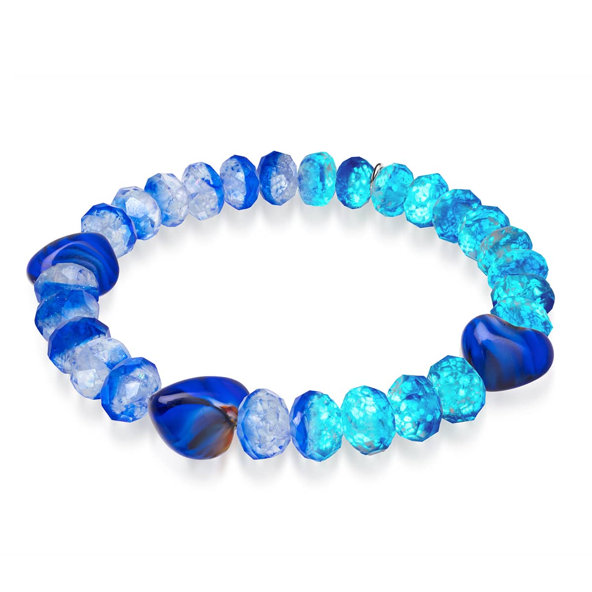 Ultramarine | .925 Sterling Silver | Glowing Gradient Hearts Bracelet