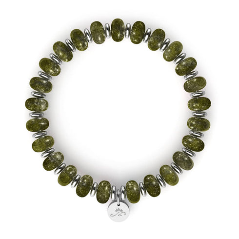 Olive Agate | Abacus Gemstone Bracelet