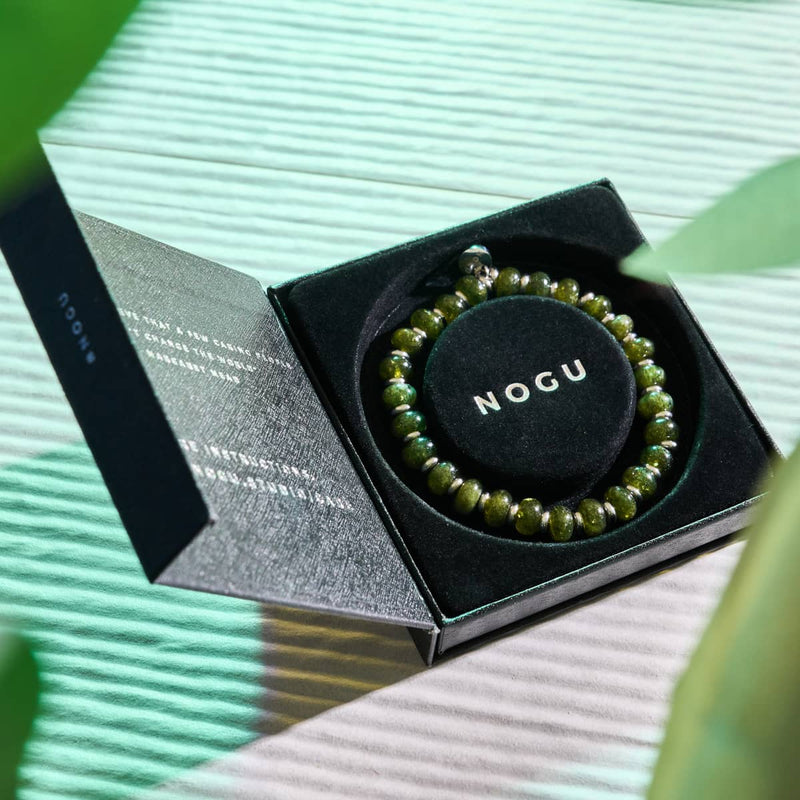 Olive Agate | Abacus Gemstone Bracelet