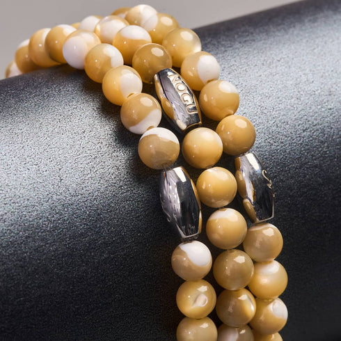 Caramel x Silver | Abalone Bracelet