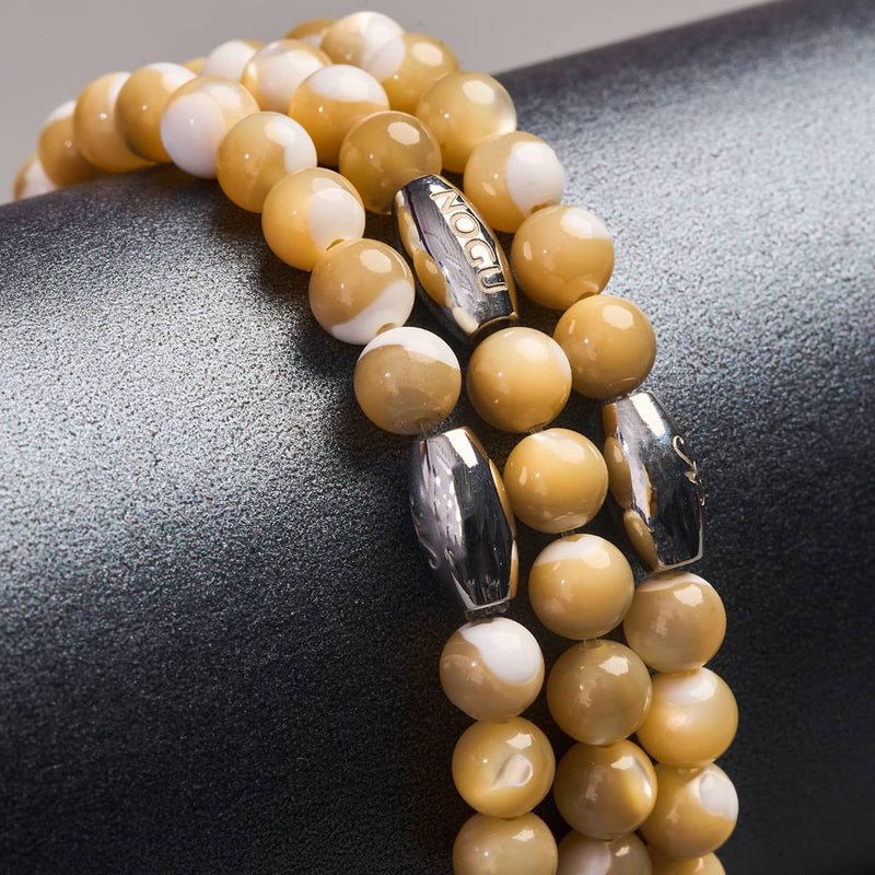 Caramel x Silver | Abalone Bracelet