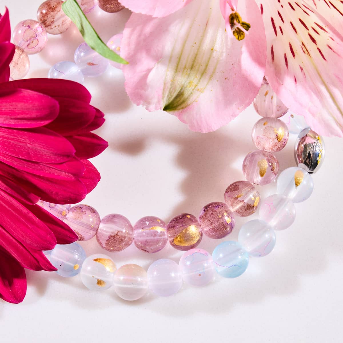 Plum Garden | .925 Sterling Silver | Aurum Glass Bracelet