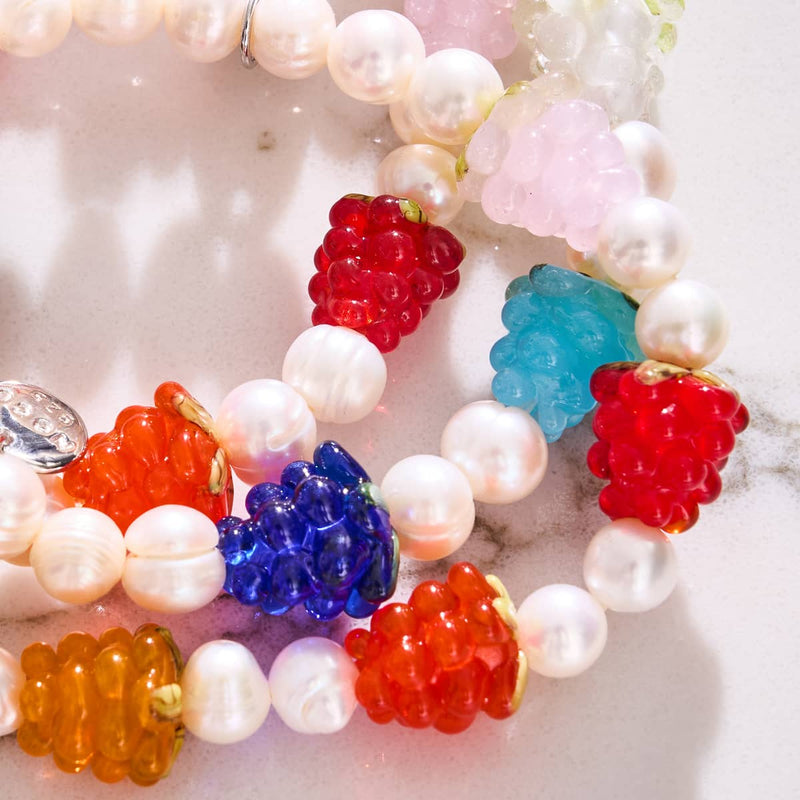 Rainbow x Ivory Pearl | .925 Sterling Silver | Berry Bracelet