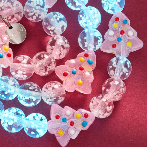 Pink Evergreen | Silver | Firefly Glass Bracelet