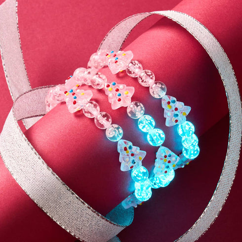 Pink Evergreen | Silver | Firefly Glass Bracelet