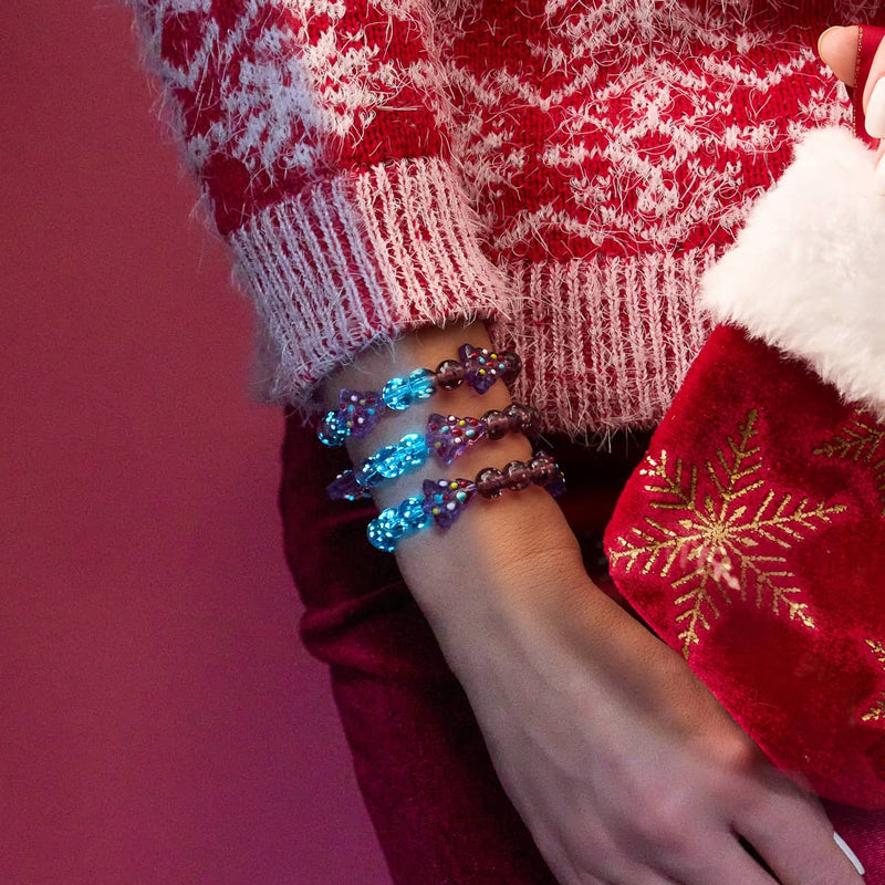 Purple Evergreen | Silver | Firefly Glass Bracelet