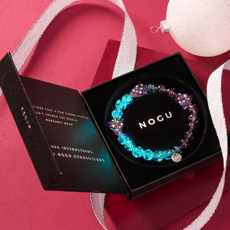 Purple Evergreen | Silver | Firefly Glass Bracelet