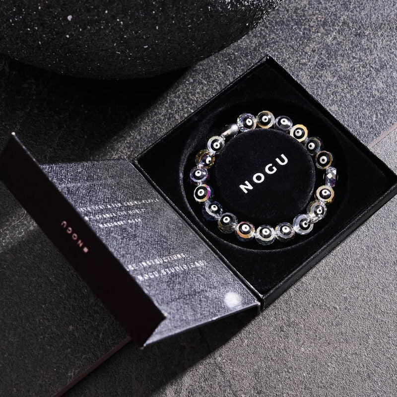 Black | .925 Sterling Silver | Crystal Evil Eye Bracelet