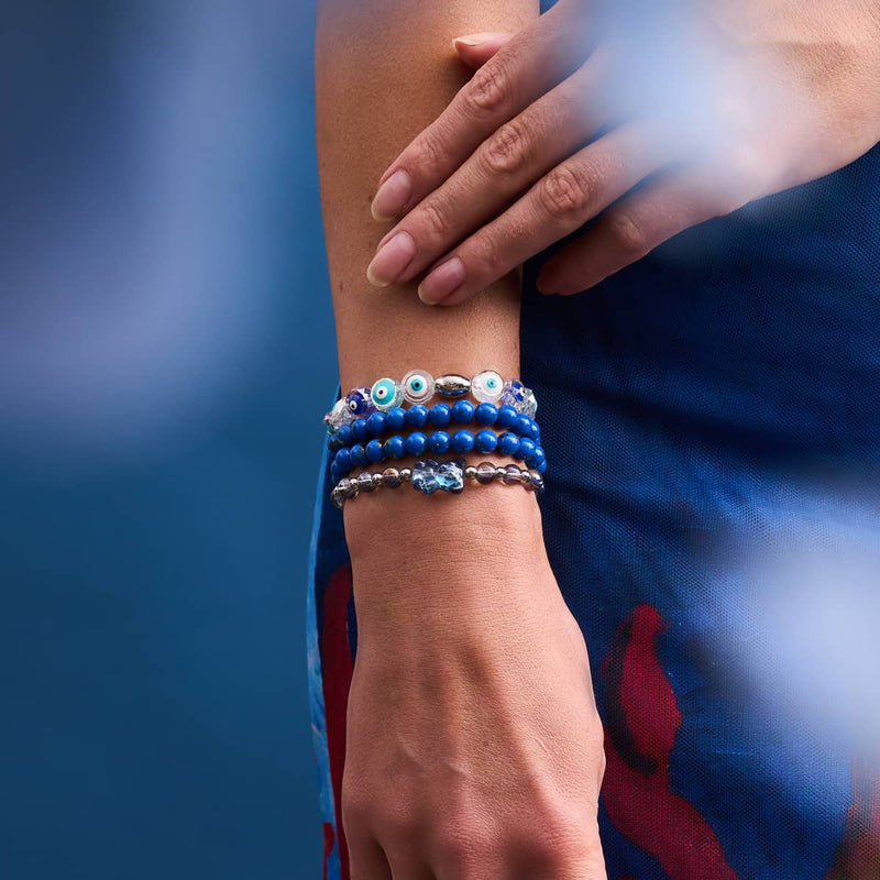 Eye in the Sky | .925 Sterling Silver | Crystal Evil Eye Bracelet