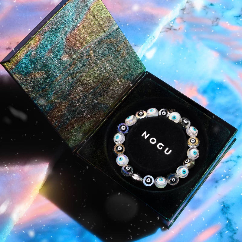 Monochromatic | .925 Sterling Silver | Crystal Evil Eye Bracelet