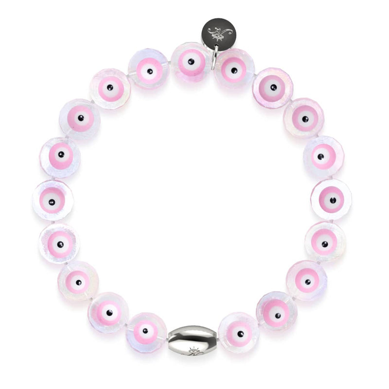 Pink | .925 Sterling Silver | Crystal Evil Eye Bracelet