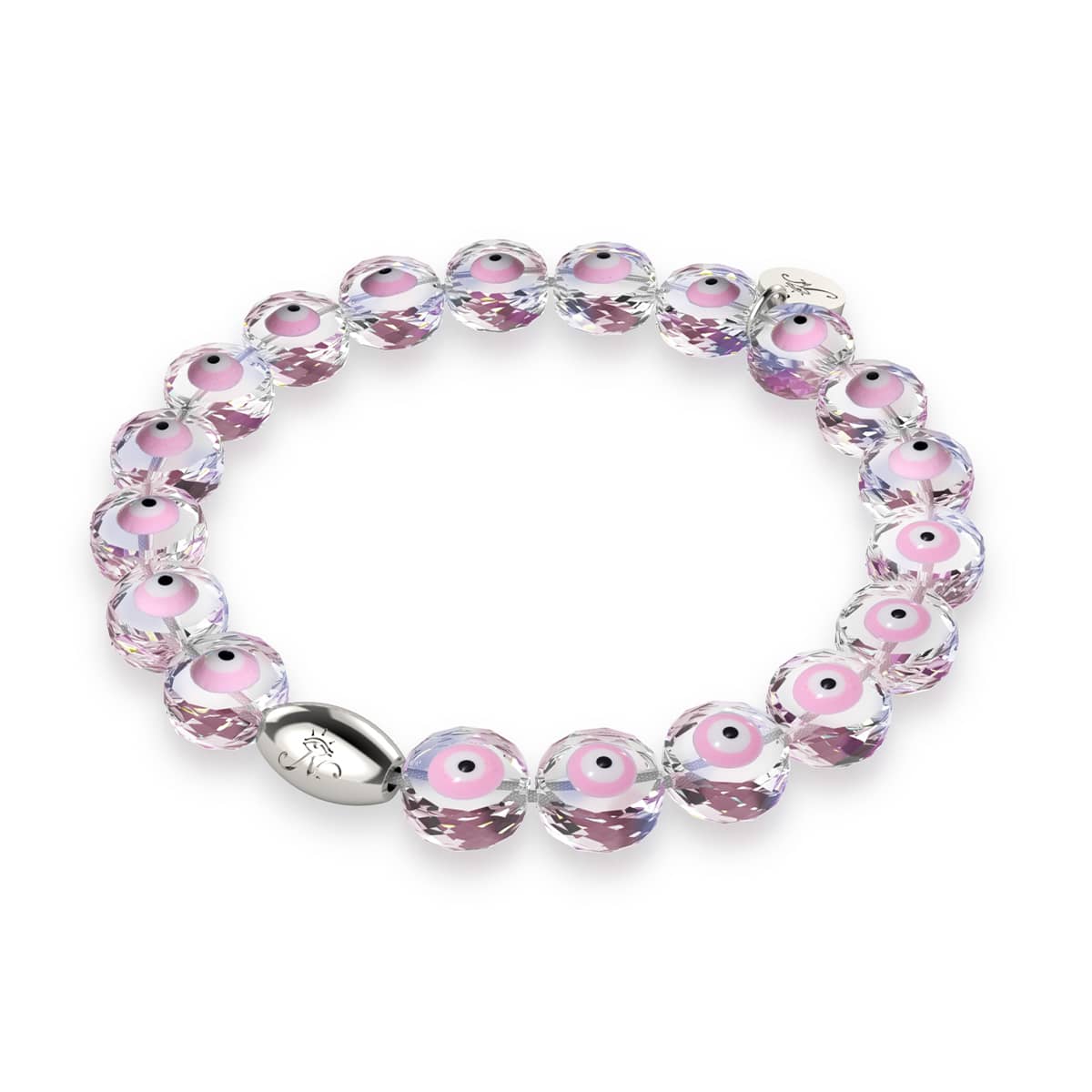 Pink | .925 Sterling Silver | Crystal Evil Eye Bracelet