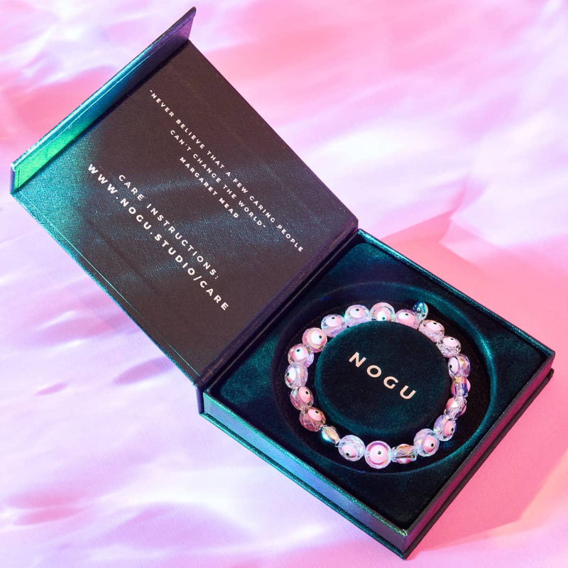 Pink | .925 Sterling Silver | Crystal Evil Eye Bracelet