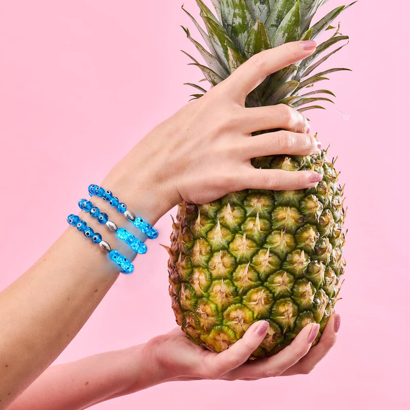 Azul | .925 Sterling Silver | Firefly Glass Evil Eye Bracelet