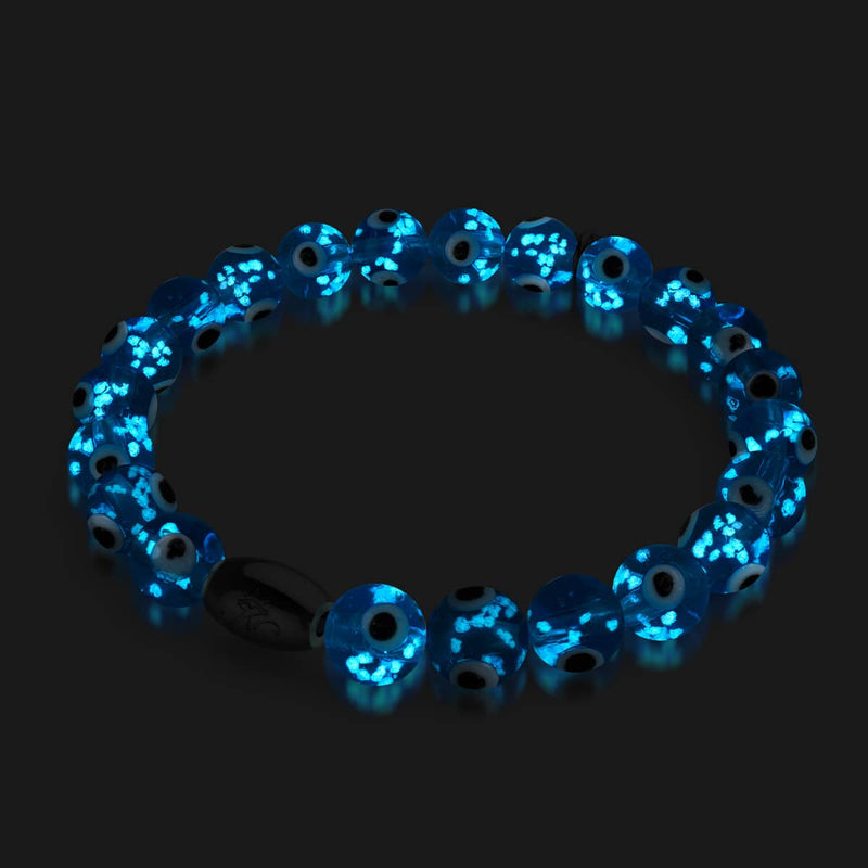 Azul | .925 Sterling Silver | Firefly Glass Evil Eye Bracelet