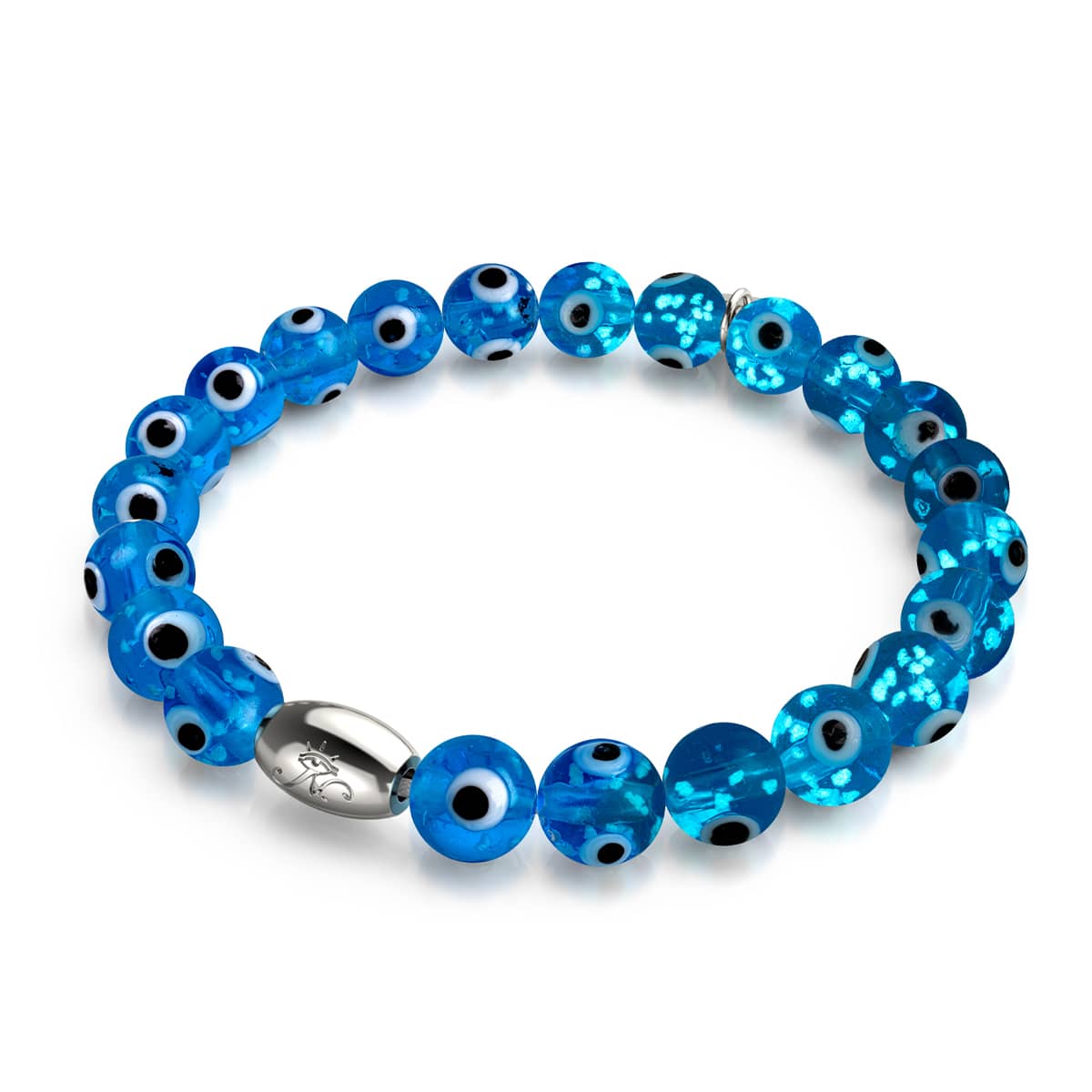 Azul | .925 Sterling Silver | Firefly Glass Evil Eye Bracelet