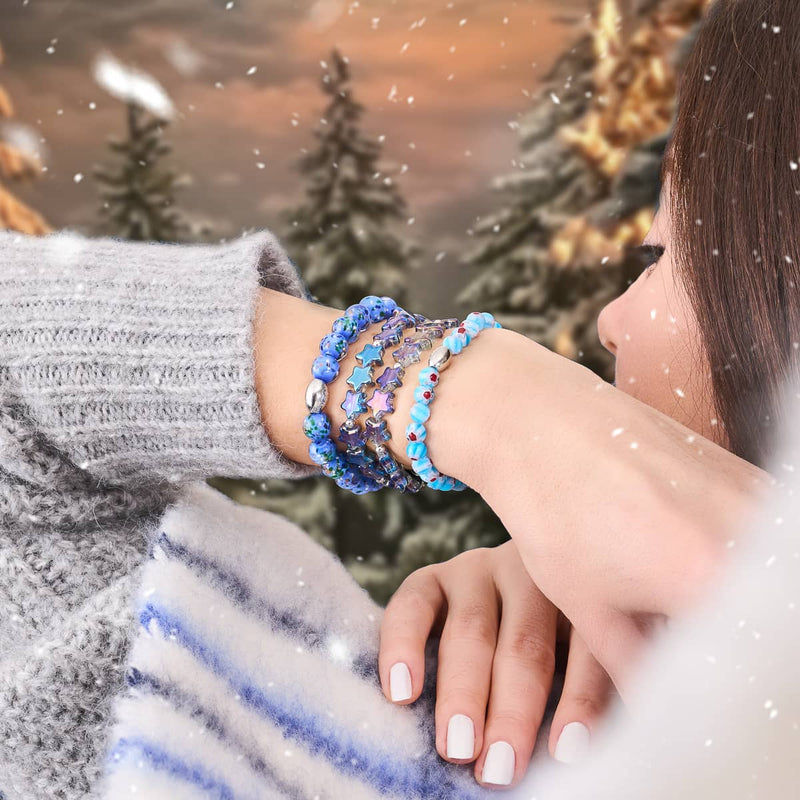 Azure Forest | .925 Sterling Silver | Firefly Glass Bracelet