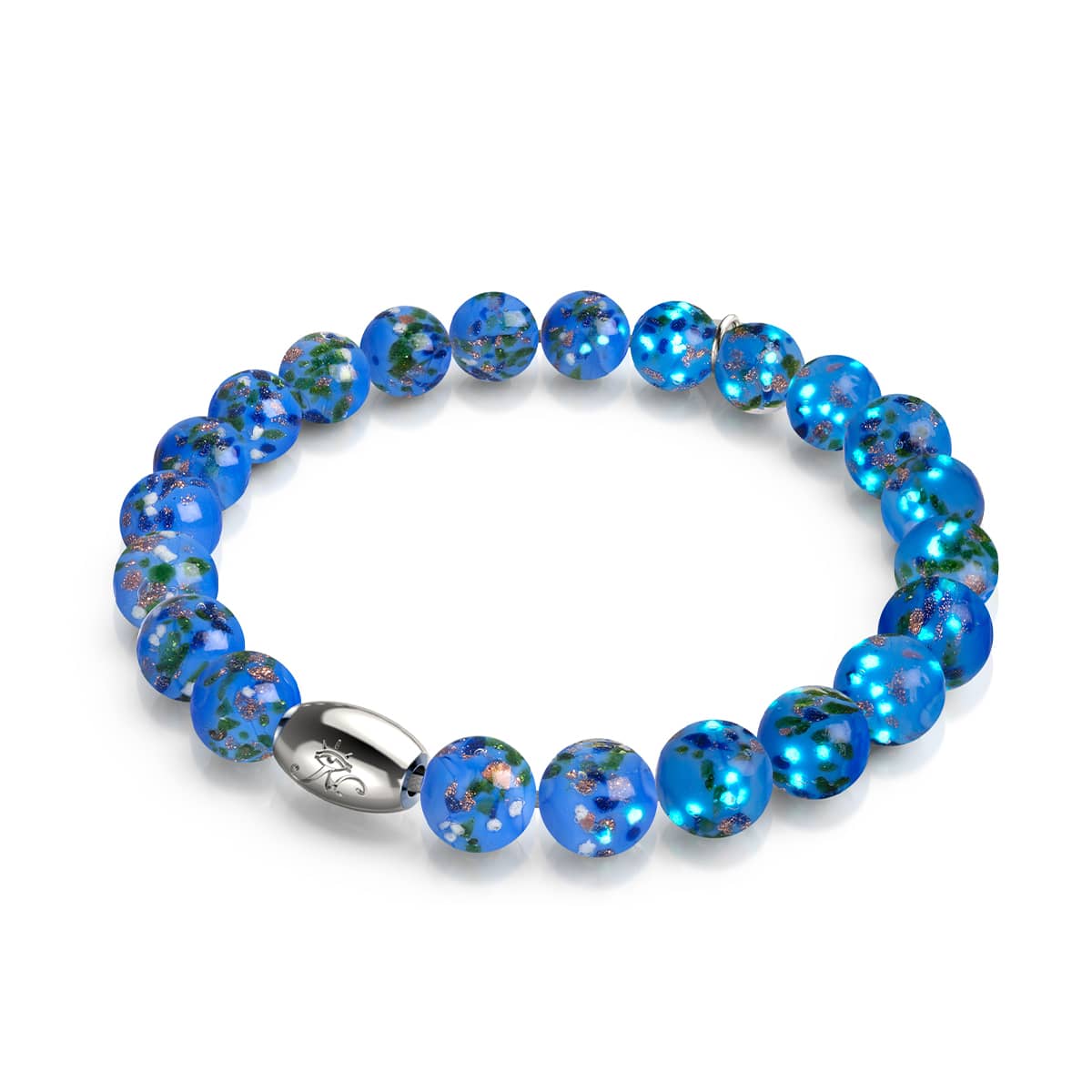 Azure Forest | .925 Sterling Silver | Firefly Glass Bracelet