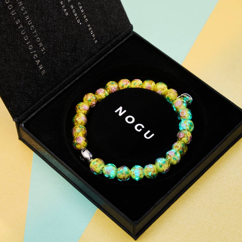 Blue Daffodil | .925 Sterling Silver | Firefly Glass Garden Bracelet