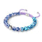 Blue Iris | Silver | Firefly Glass Macrame Bracelet