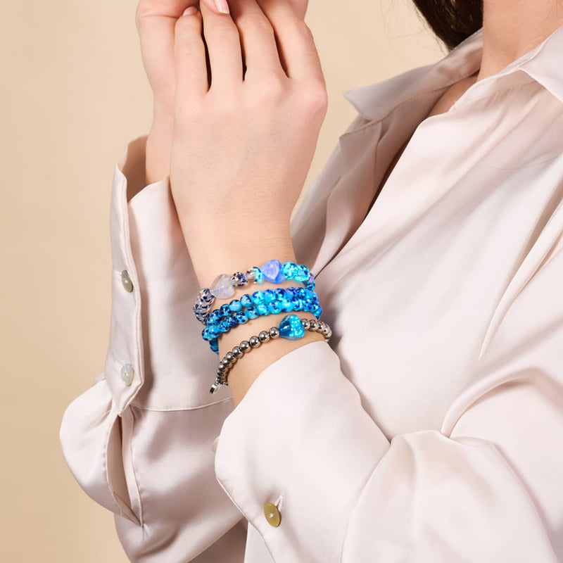 Blue Seaspray | .925 Sterling Silver | Firefly Glass Wrap