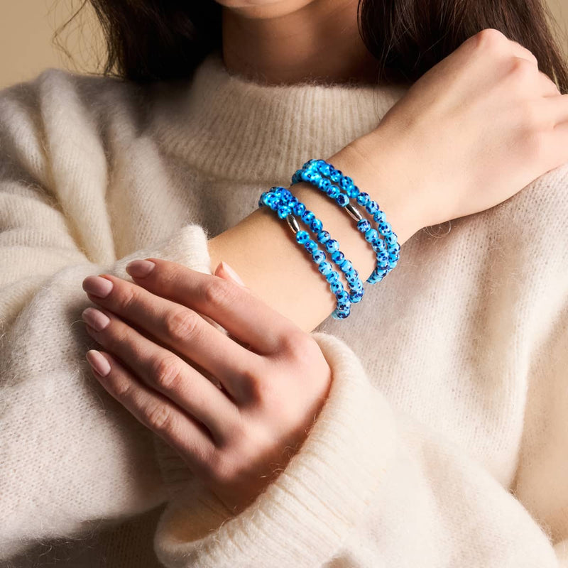 Blue Seaspray | .925 Sterling Silver | Firefly Glass Wrap