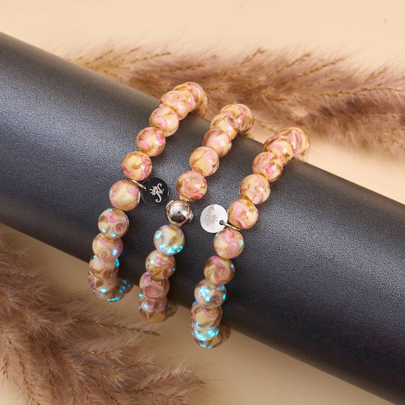 Blush Current | Pink Caramel | Firefly Glass Swirl Bracelet