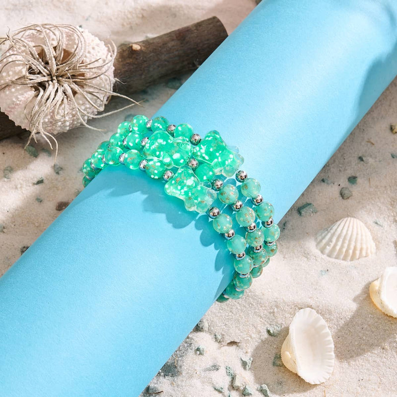 Cactus | Silver | Firefly Glass Bear Bracelet