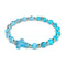 Cerulean | Silver | Firefly Glass Cross Bracelet