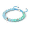 Cerulean | Silver | Firefly Glass Macrame Bracelet