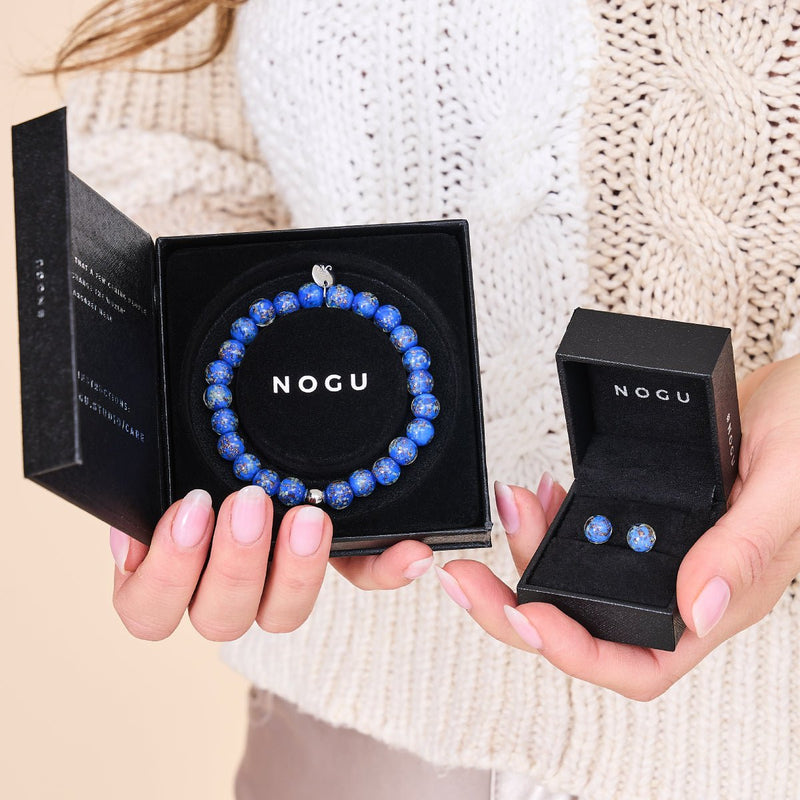 Cobalt | .925 Sterling Silver | Firefly Glass Bracelet