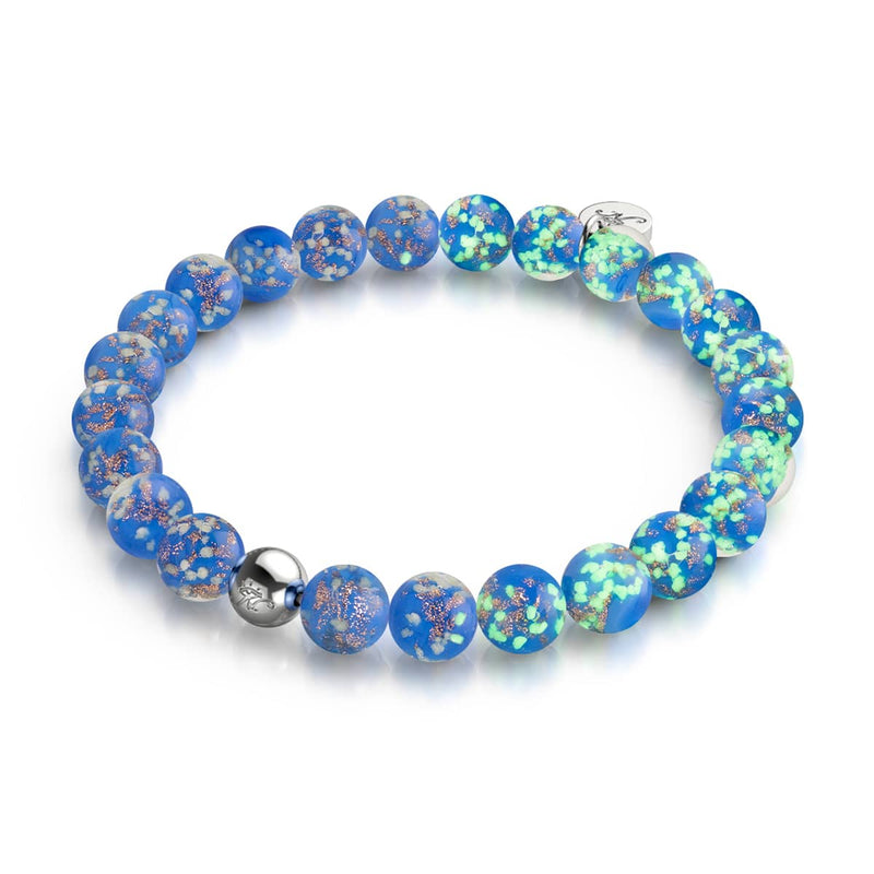 Cobalt | .925 Sterling Silver | Firefly Glass Bracelet