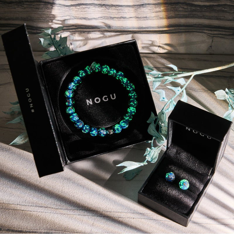 Cobalt | .925 Sterling Silver | Firefly Glass Bracelet