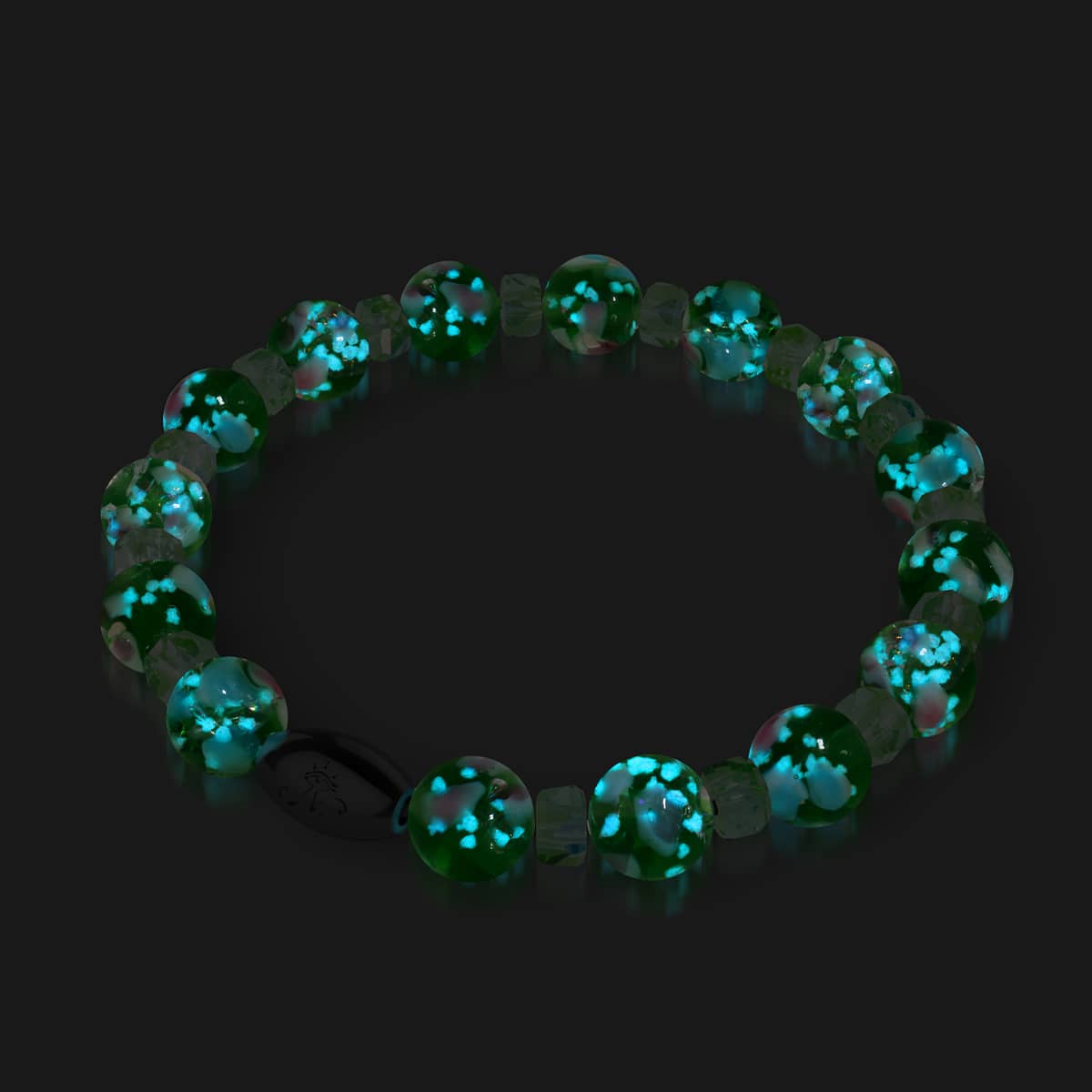 Green Orchid | .925 Sterling Silver | Firefly Glass Blossom Bracelet