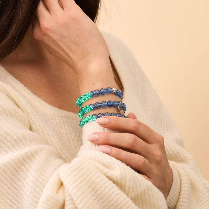 Indigo | .925 Sterling Silver | Firefly Glass Bracelet