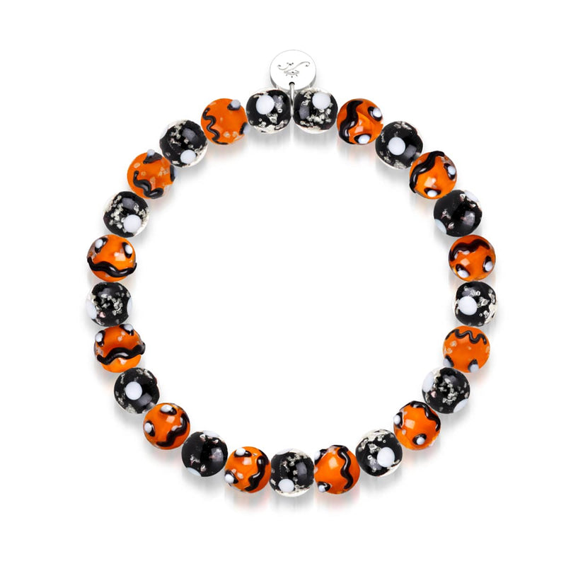 Midnight Pumpkin | Silver | Firefly Glass Pumpkin Bracelet