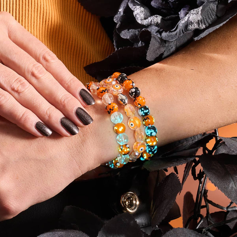 Midnight Pumpkin | Silver | Firefly Glass Pumpkin Bracelet
