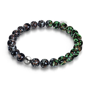 Obsidian | .925 Sterling Silver | Firefly Glass Bracelet