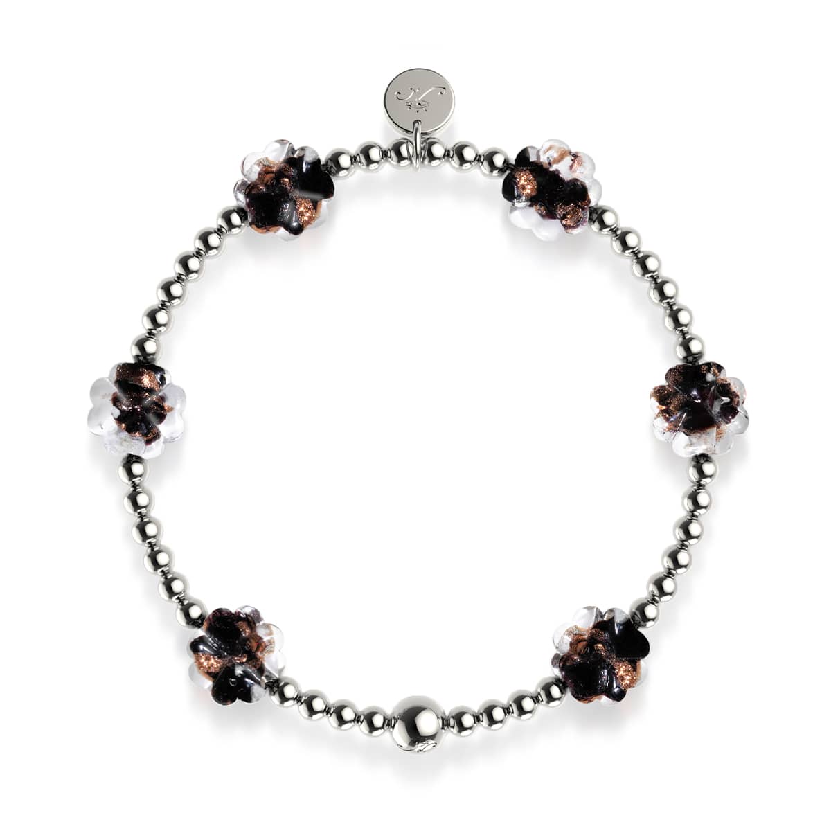 Obsidian | Silver | Firefly Glass Clover Essence Bracelet