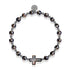 Obsidian | Silver | Firefly Glass Cross Bracelet