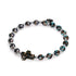 Obsidian | Silver | Firefly Glass Cross Bracelet