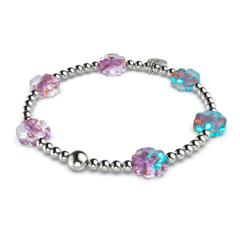 Periwinkle | Silver | Firefly Glass Clover Essence Bracelet