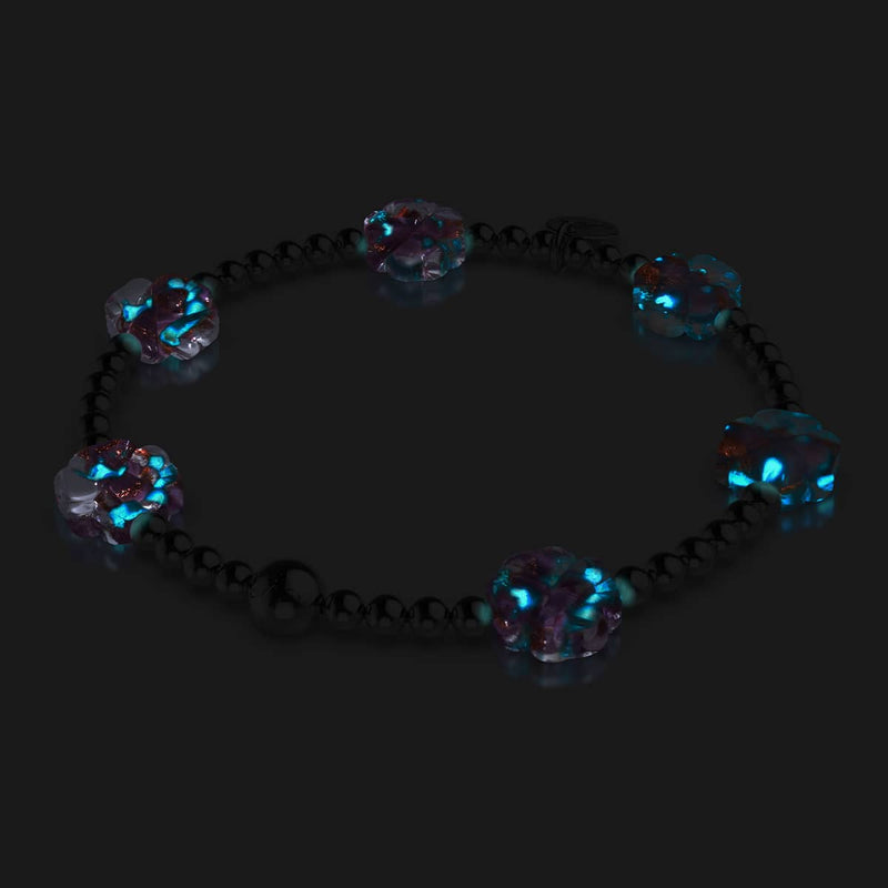 Periwinkle | Silver | Firefly Glass Clover Essence Bracelet