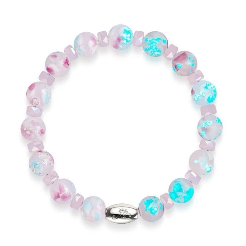 Pink Orchid | .925 Sterling Silver | Firefly Glass Blossom Bracelet