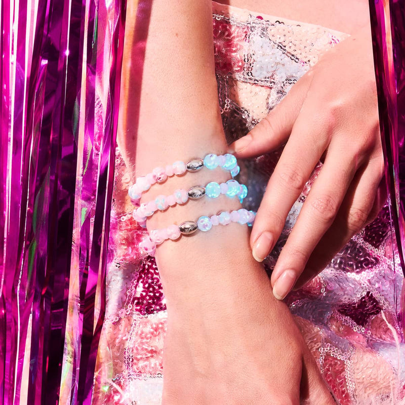 Pink Orchid | .925 Sterling Silver | Firefly Glass Blossom Bracelet