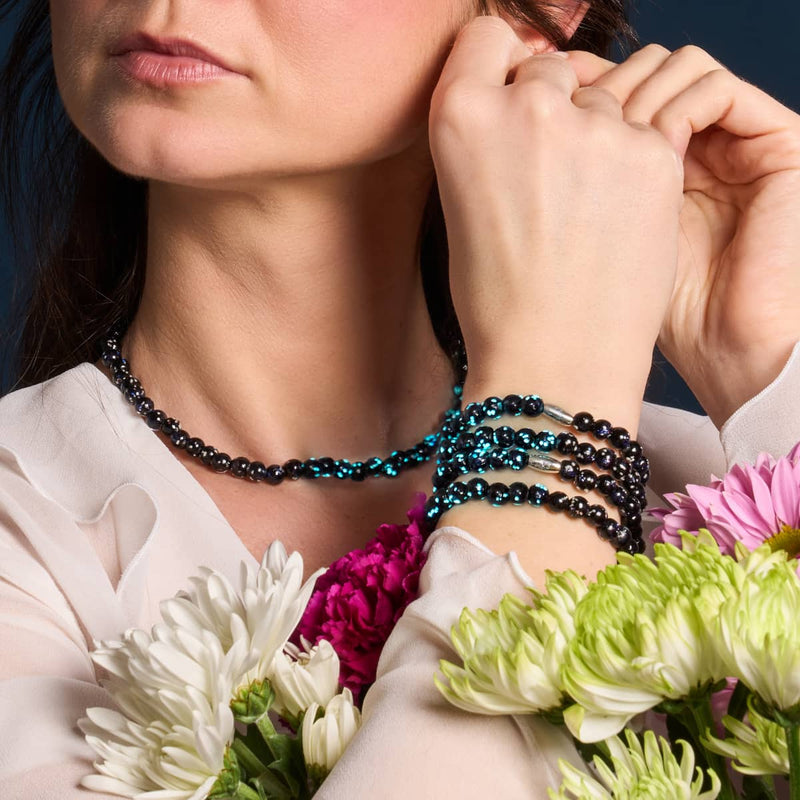 Pitch Black | .925 Sterling Silver | Firefly Glass Wrap