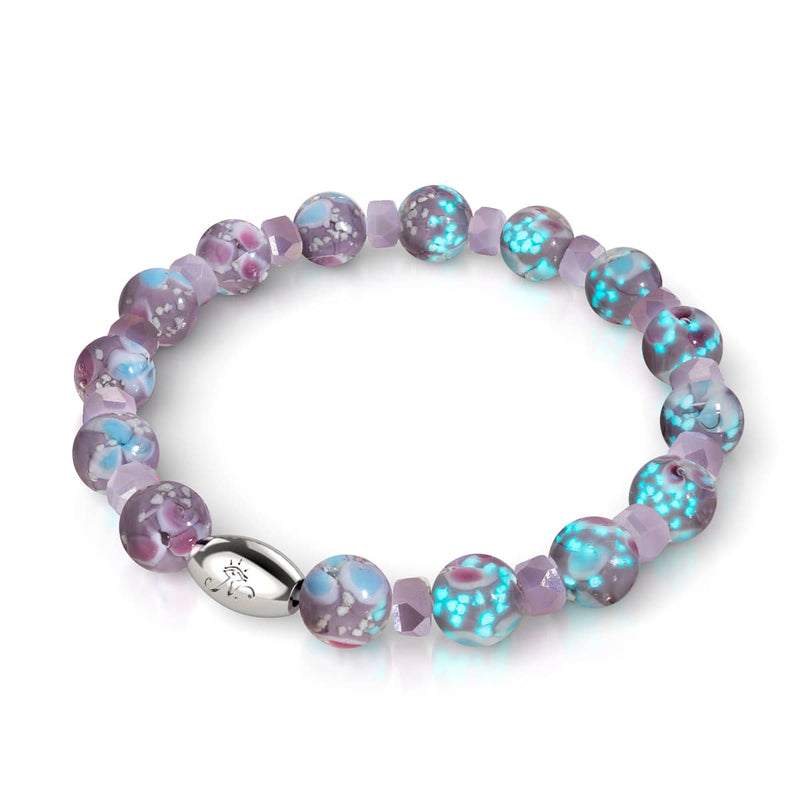 Purple Orchid | .925 Sterling Silver | Firefly Glass Blossom Bracelet